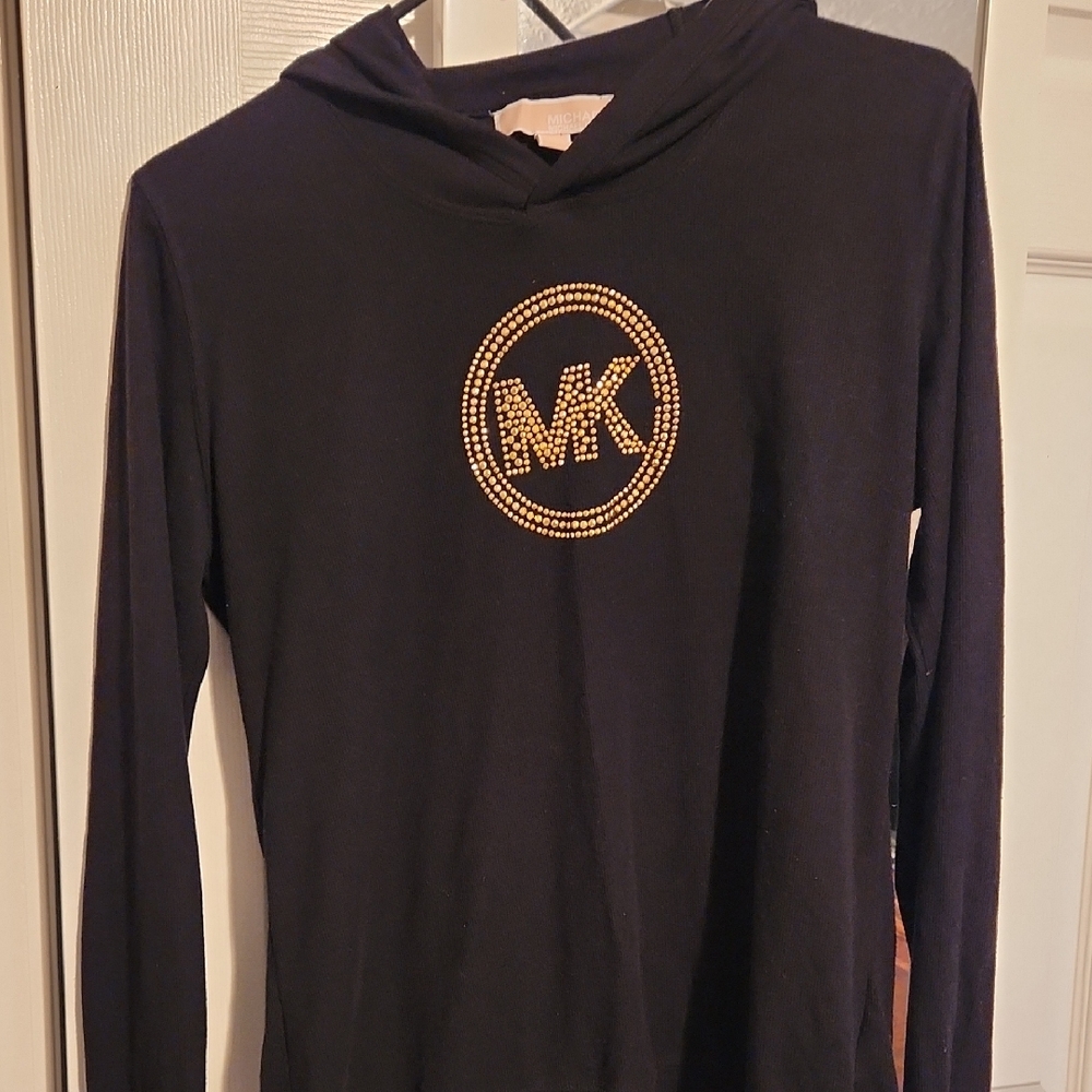 Michael Kors Black Hoodie with Gold Accents